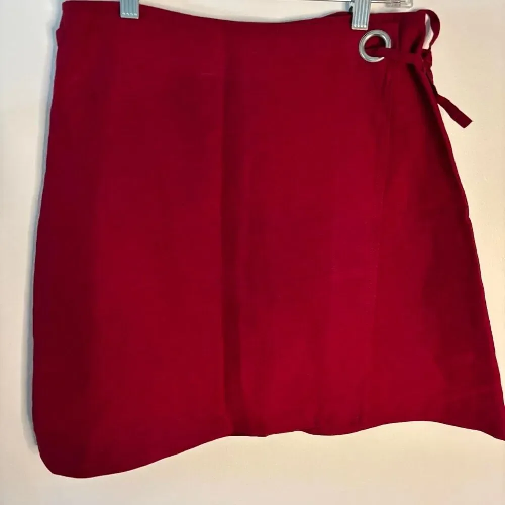Kookai Women's Red and Burgundy Skirt